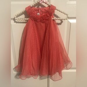 Beautiful Peach-Orange 🍑 polka dot dress. 3T
